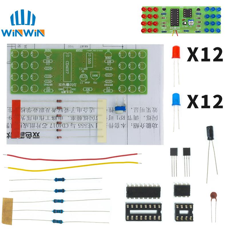 Diy Robot Electronics Kit - NE555 CD4017 IC LED Kit lampu