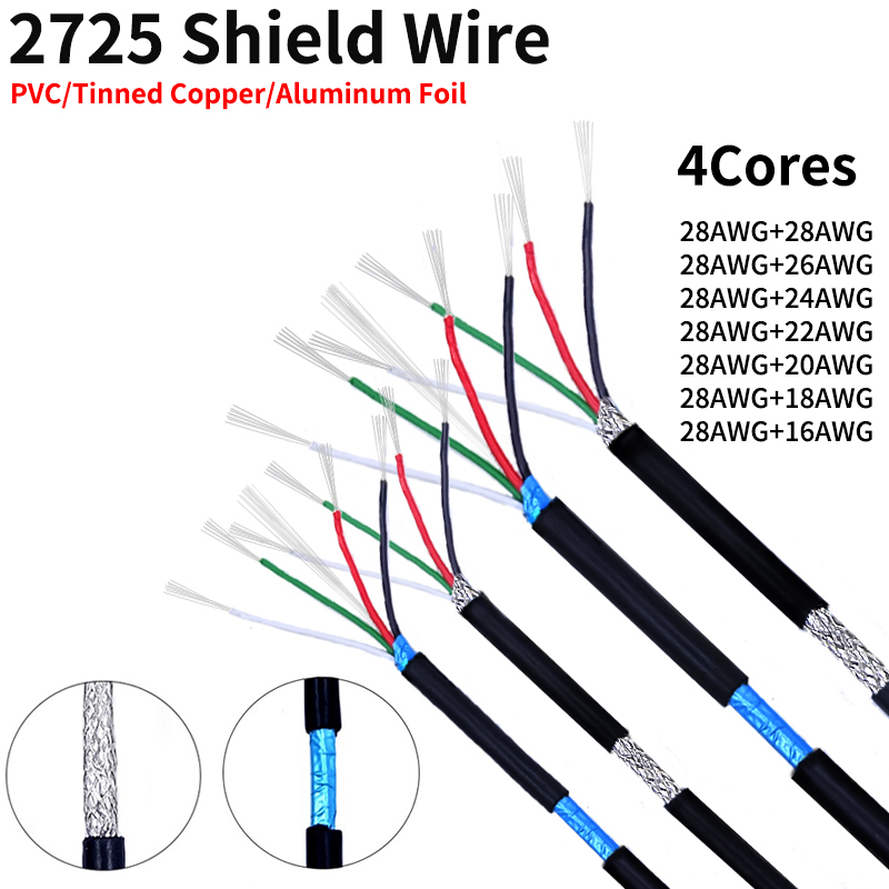 Diy Electronics Audio - 2M/10M Kawat Terlindung 28AWG - 16AWG