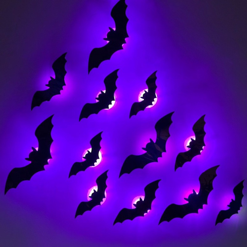 Diy Halloween Electronics - 12/21/24pcs Kelelawar Bercahaya Baru untuk Halloween,