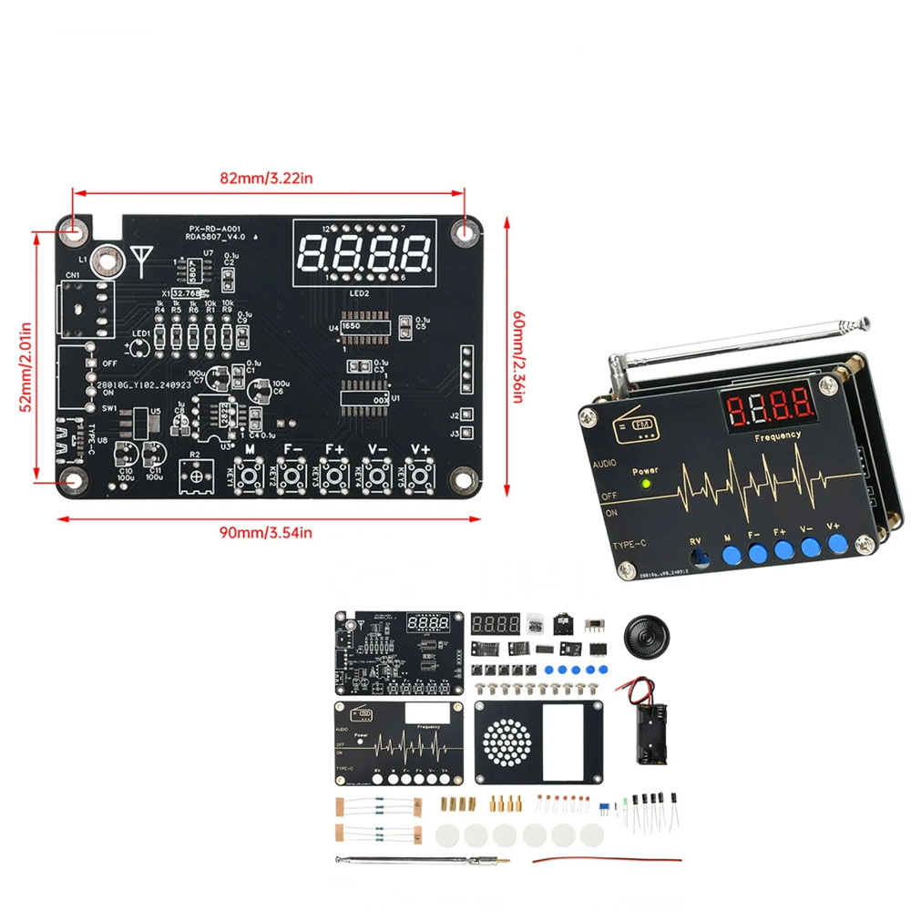 Diy Electronics Youtube - RDA5807M Radio DIY Kit Elektronik DC5V