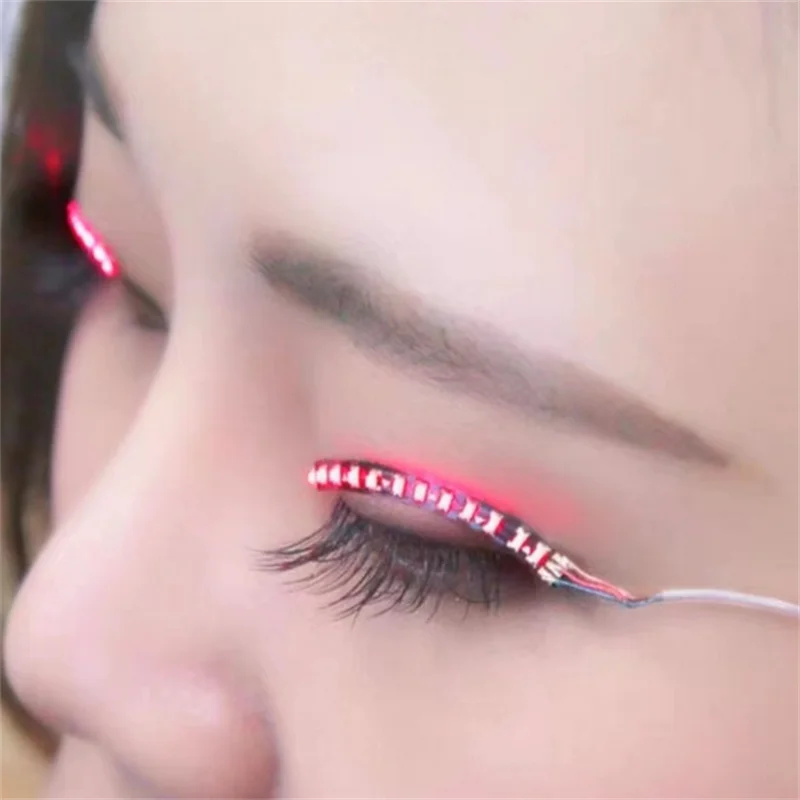 Diy Halloween Electronics - 1 Pasang Bulu Mata Palsu LED,