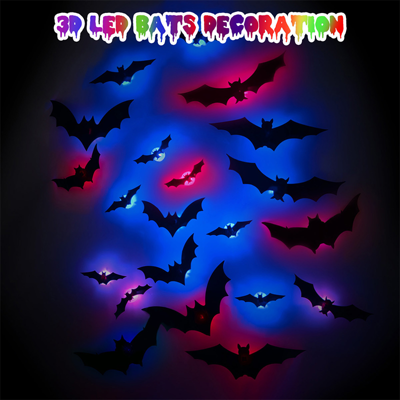 Diy Halloween Electronics - Stiker Dinding Kelelawar LED Stereo 3D