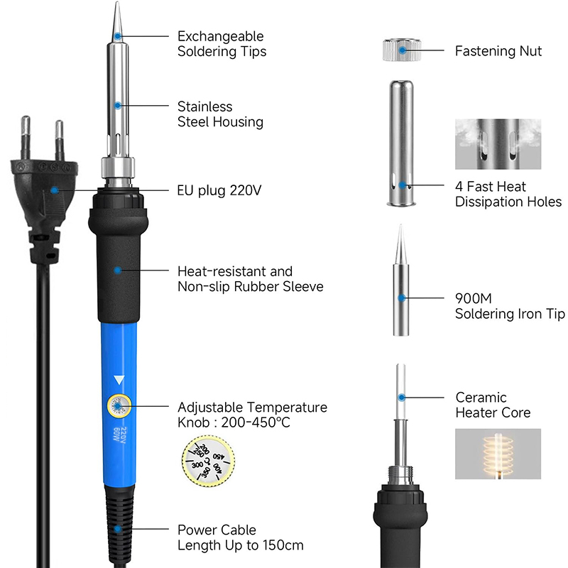 Set Alat Solder 220V 60W denga - Diy Elektronic ulasan dan harga