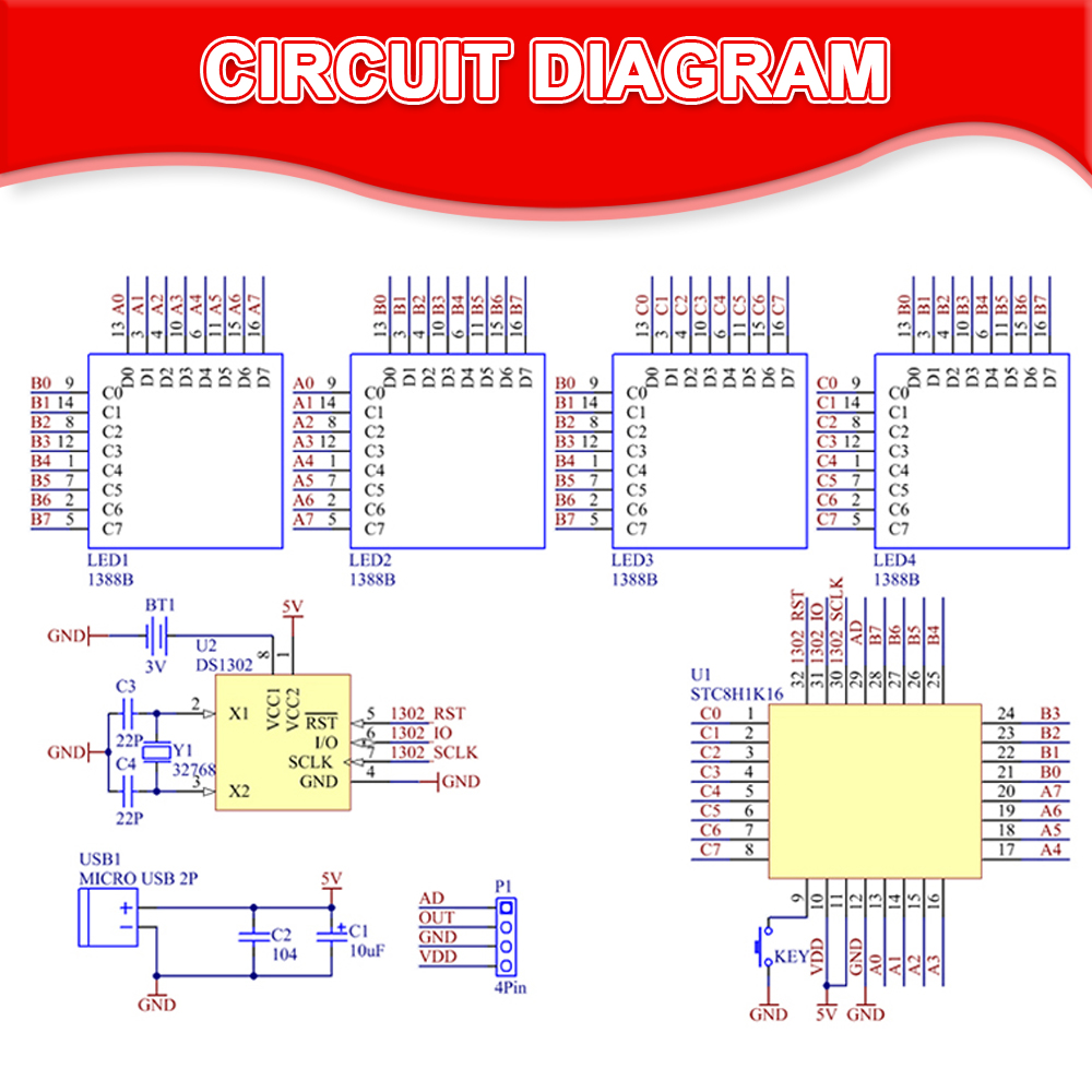 DIY LED Spektrum Musik DS1302  - Diy Electronics Kids ulasan dan harga