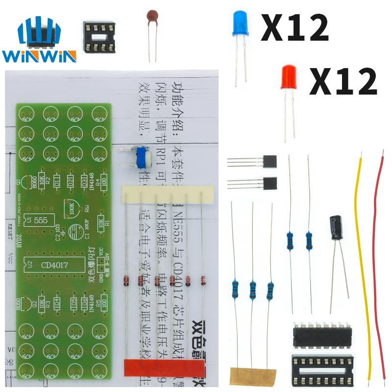 NE555 CD4017 IC LED Kit lampu  - Diy Robot Electronics Kit ulasan dan harga