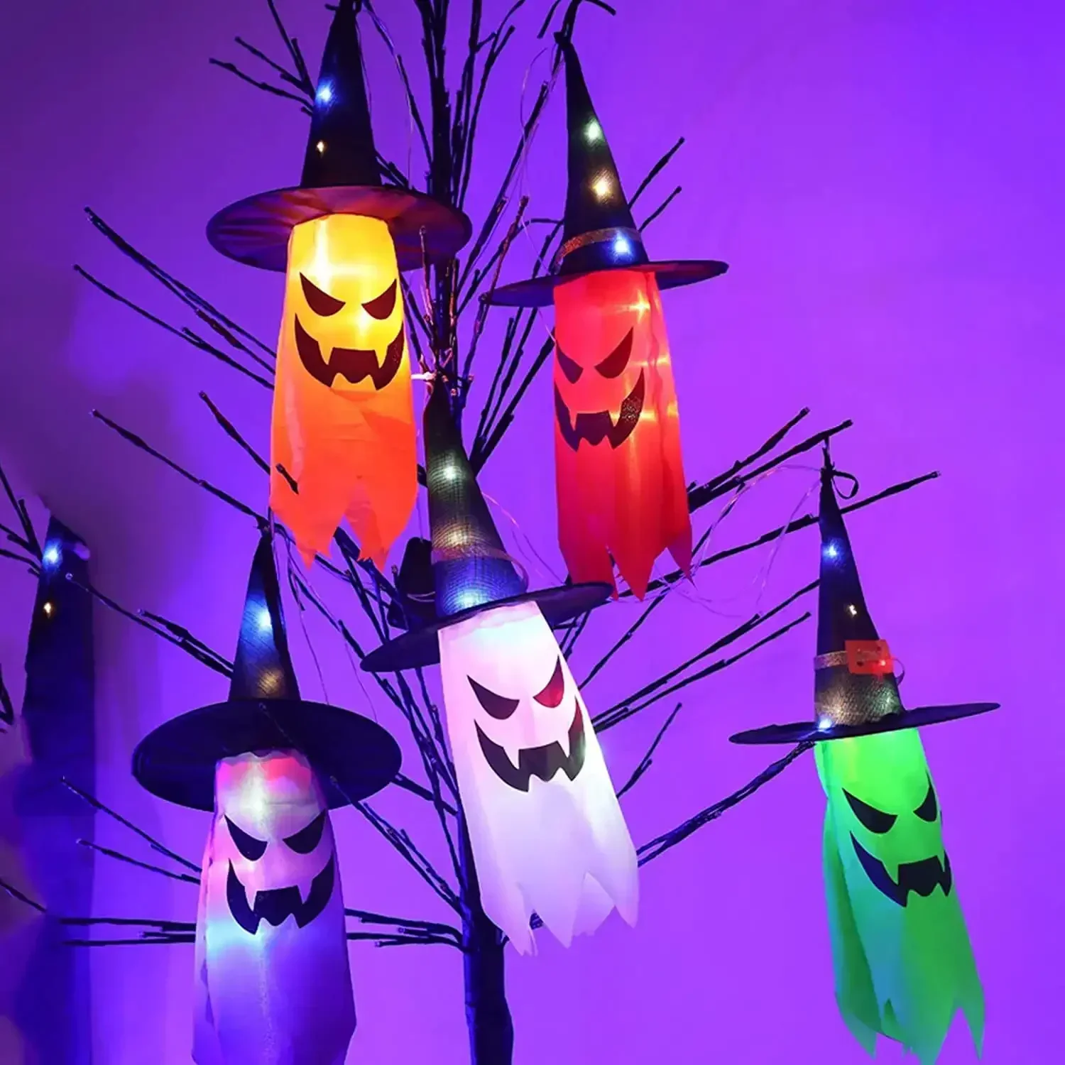 5 buah lampu tali topi penyihi - Diy Halloween Electronics ulasan dan harga