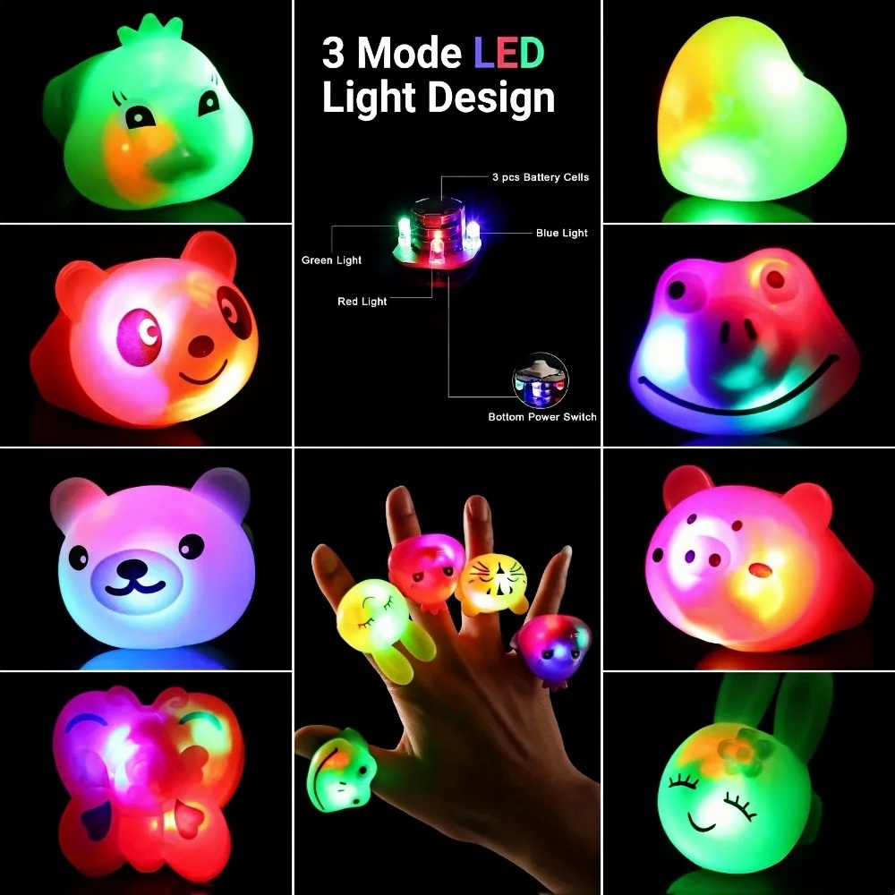 10/20 Buah Cincin Bercahaya LE - Diy Halloween Electronics ulasan dan harga